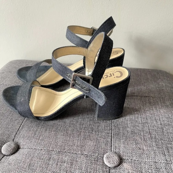 Circus by Sam Edelman denim blocked heel sandal US7 - Picture 2 of 6